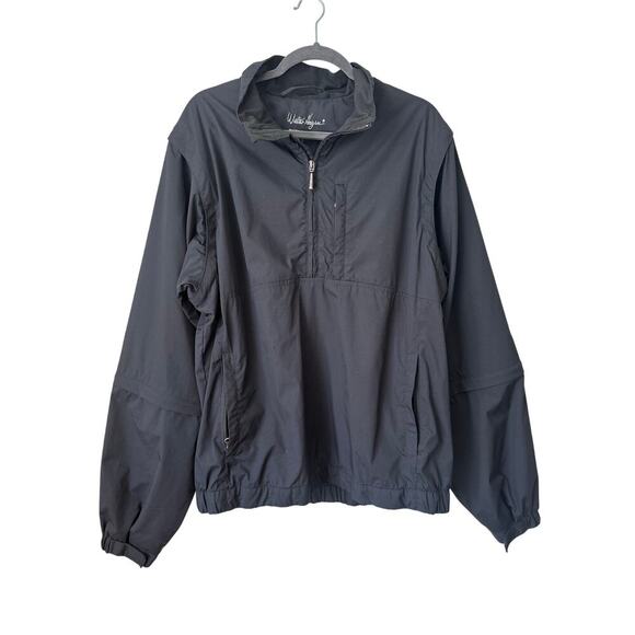 Walter Hagen Golf Men’s Windbreaker Jacket Half-Zip Pullover Black - Large - Picture 1 of 4